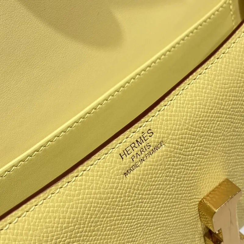 Hermes Pale Yellow Constance Crossbody Bag - Image 6