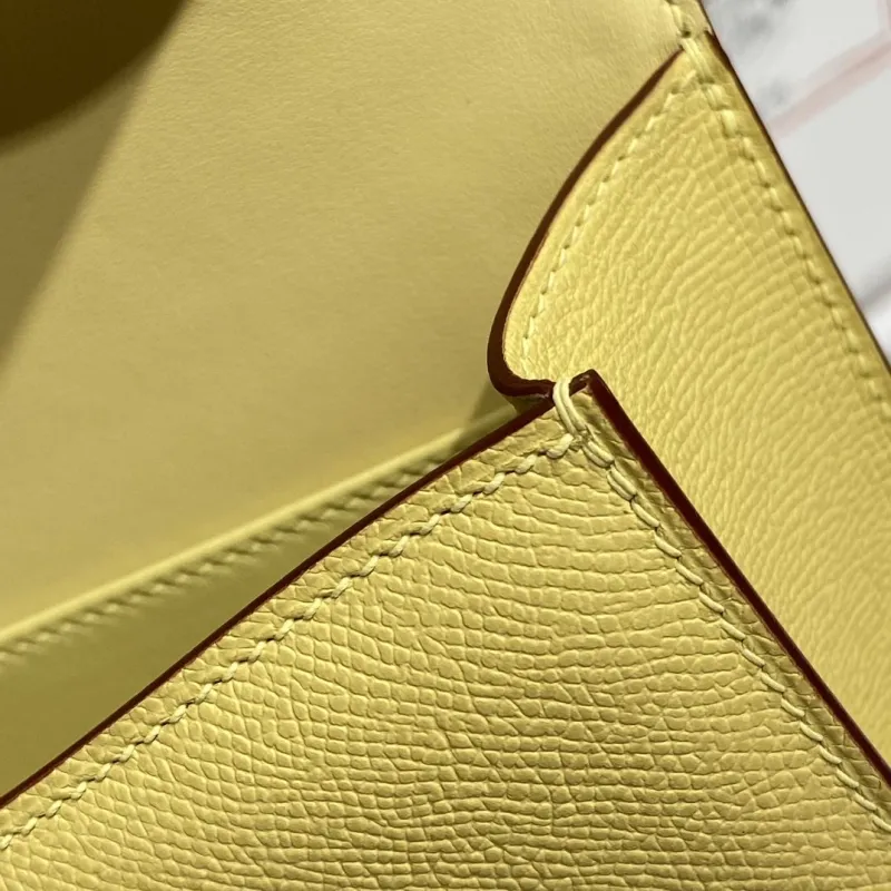 Hermes Pale Yellow Constance Crossbody Bag - Image 7