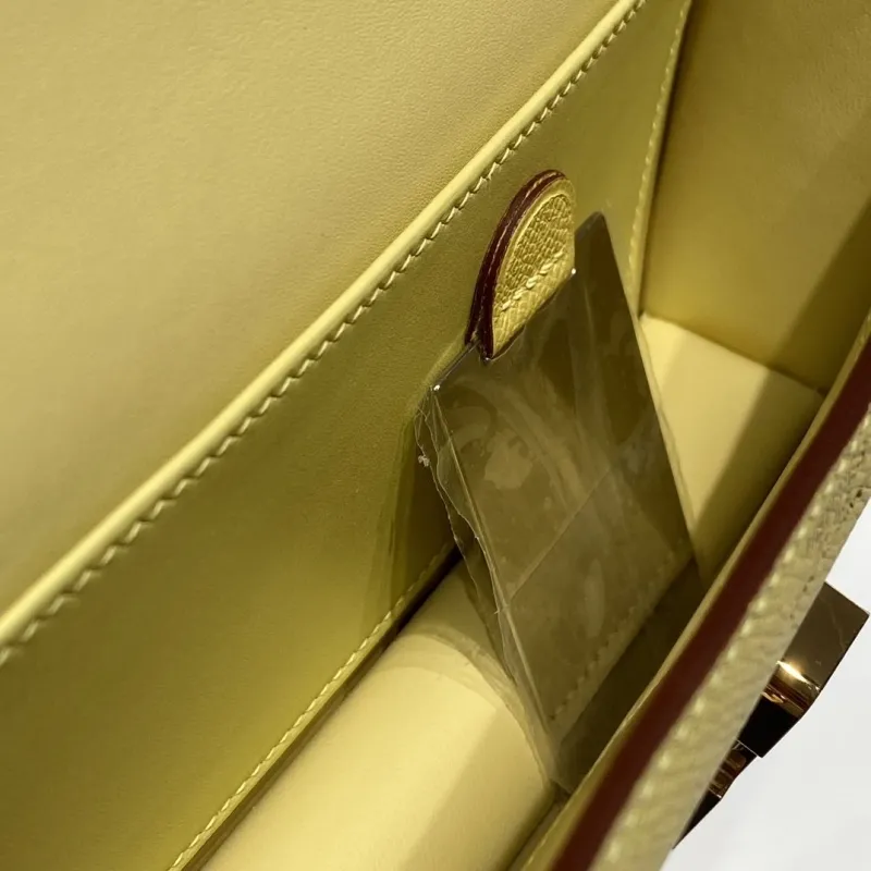 Hermes Pale Yellow Constance Crossbody Bag - Image 9