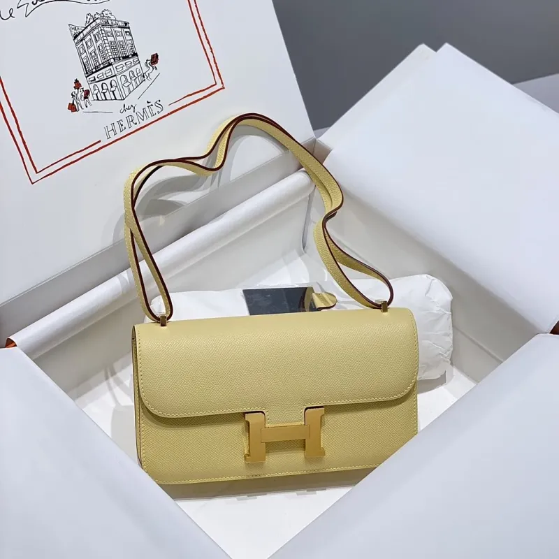 Hermes Pale Yellow Constance Shoulder Bag - Image 4