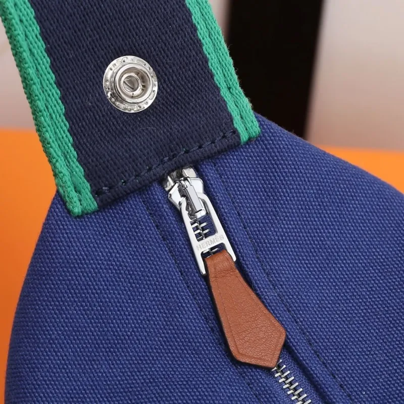 Hermes Navy Blue Cosmetic Bag with Silk Scarf - Image 9