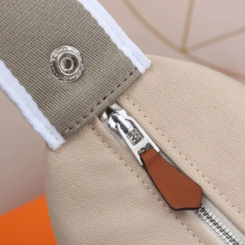 Hermes Beige Cosmetic Bag with Silk Scarf - Image 8