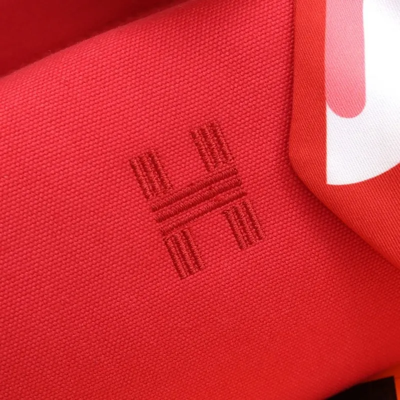 Hermes Red Cosmetic Bag with Silk Scarf - Image 5