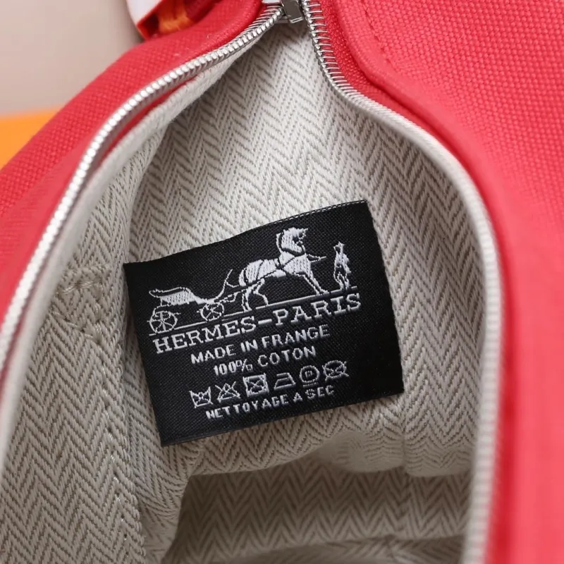 Hermes Red Cosmetic Bag with Silk Scarf - Image 8