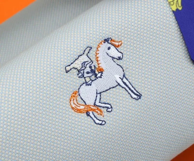 Hermes White Cosmetic Bag with Silk Scarf - Image 5
