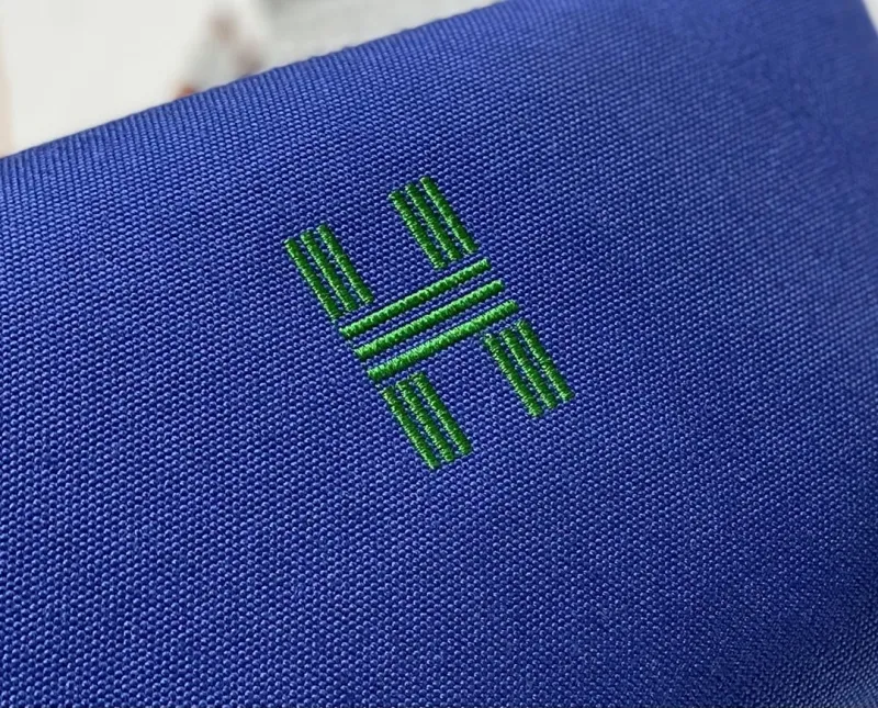 Hermes Blue Canvas Cosmetic Bag - Image 7