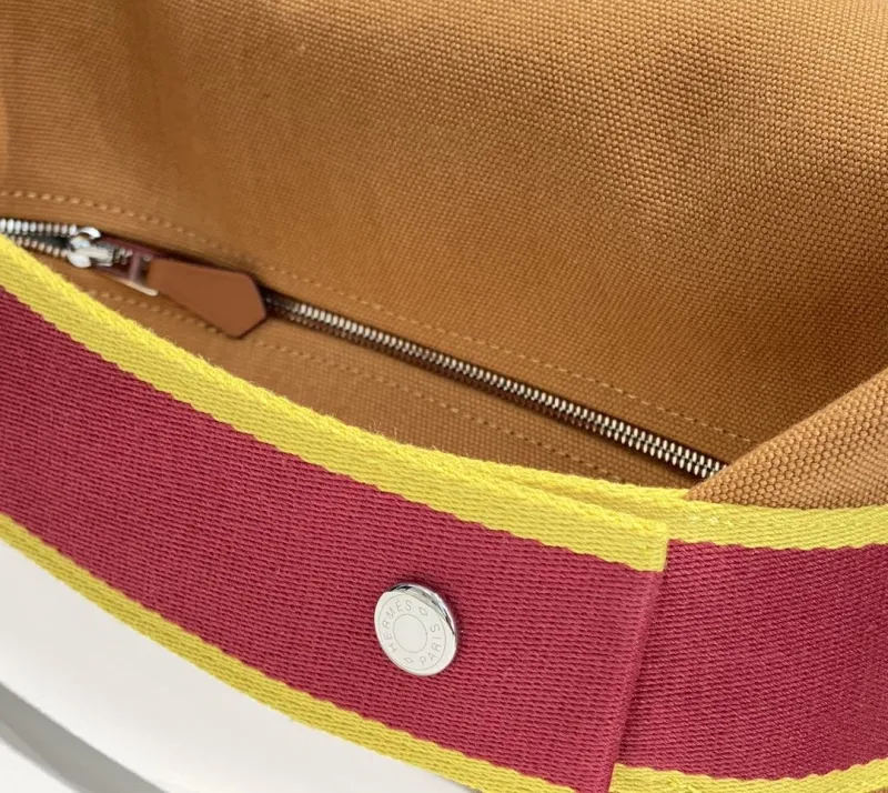 Hermes Tan Canvas Cosmetic Bag - Image 6