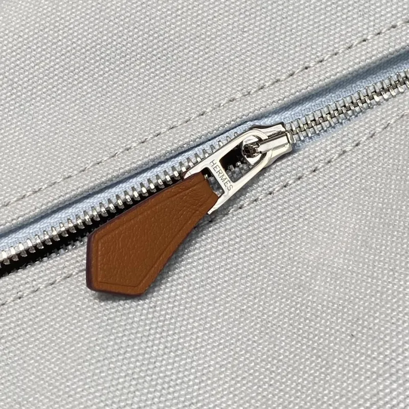 Hermes Light Blue Canvas Cosmetic Bag - Image 6