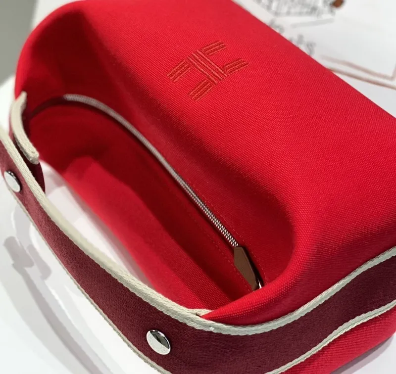 Hermes Red Cosmetic Bag - Image 7