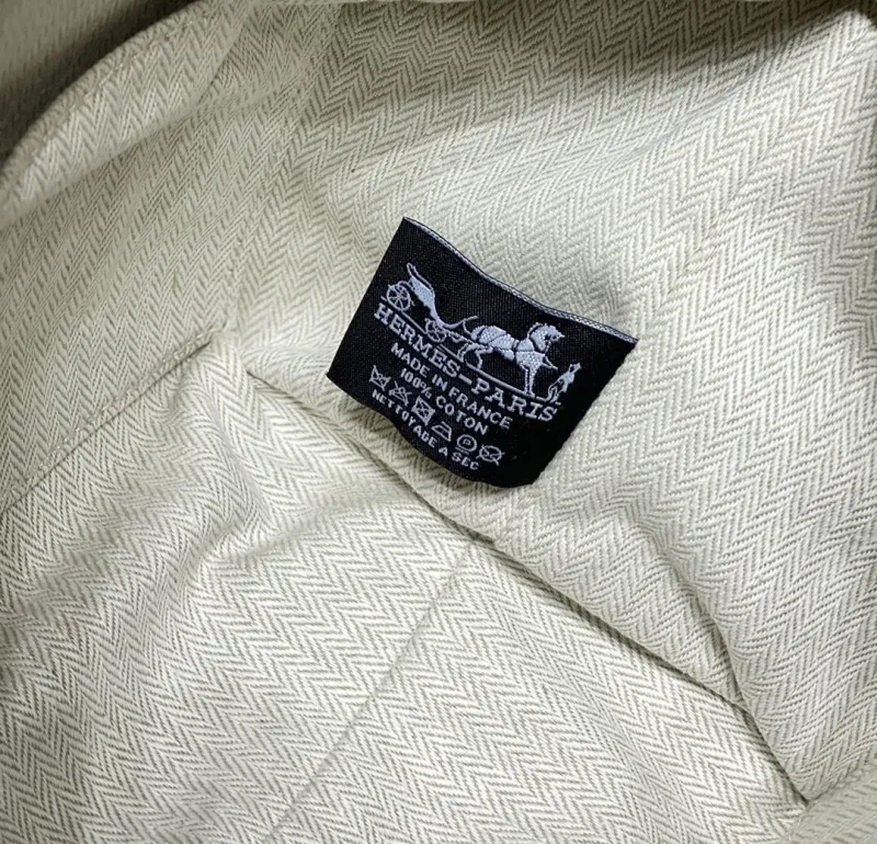Hermes Beige Canvas Cosmetic Bag - Image 8