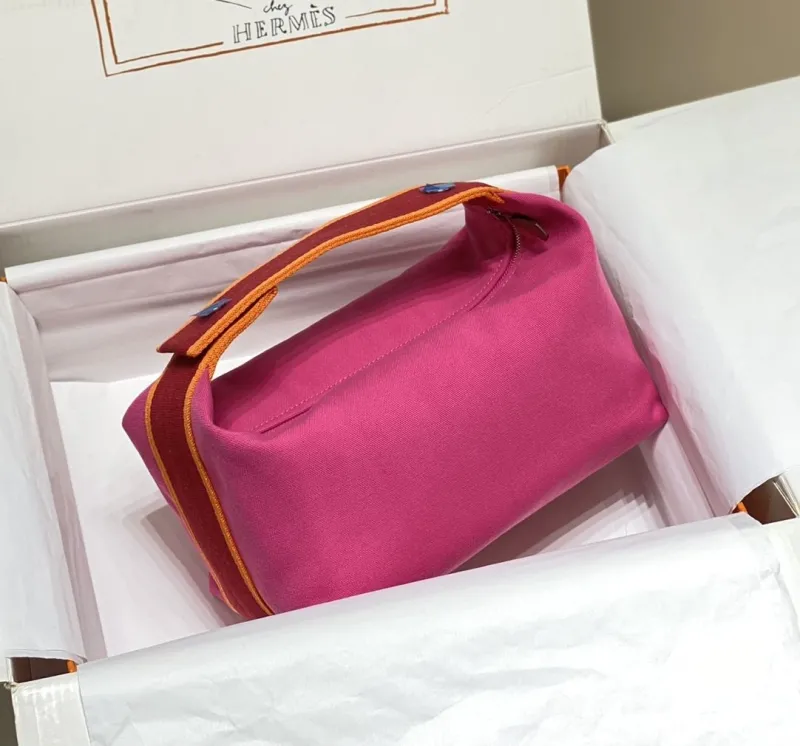 Alternative view of Hermes Pink Canvas Cosmetic Bag