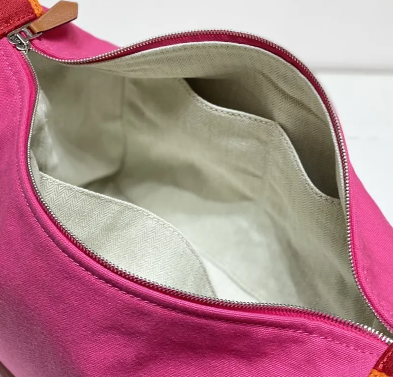 Hermes Pink Canvas Cosmetic Bag - Image 9