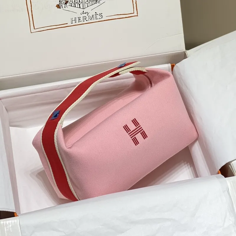 Hermes Pink Cosmetic Bag