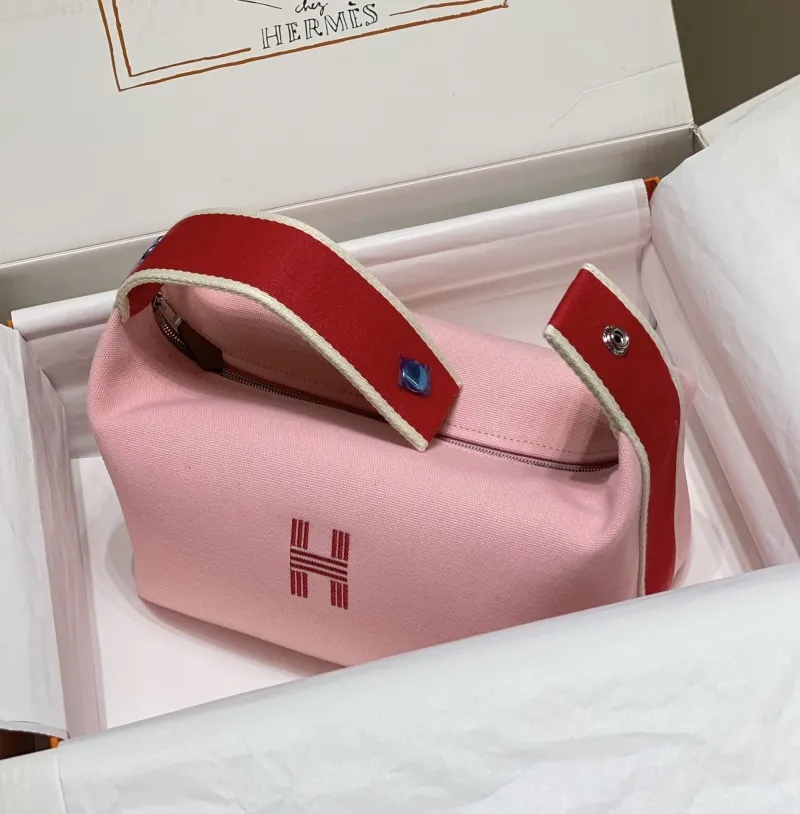 Hermes Pink Cosmetic Bag - Image 3