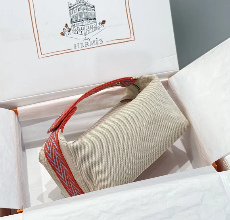 Alternative view of Hermes Beige Canvas Cosmetic Bag 59