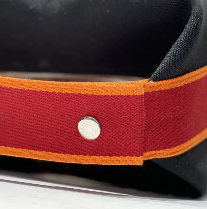 Hermes Black Red Orange Trim Cosmetic Bag 61 - Image 6
