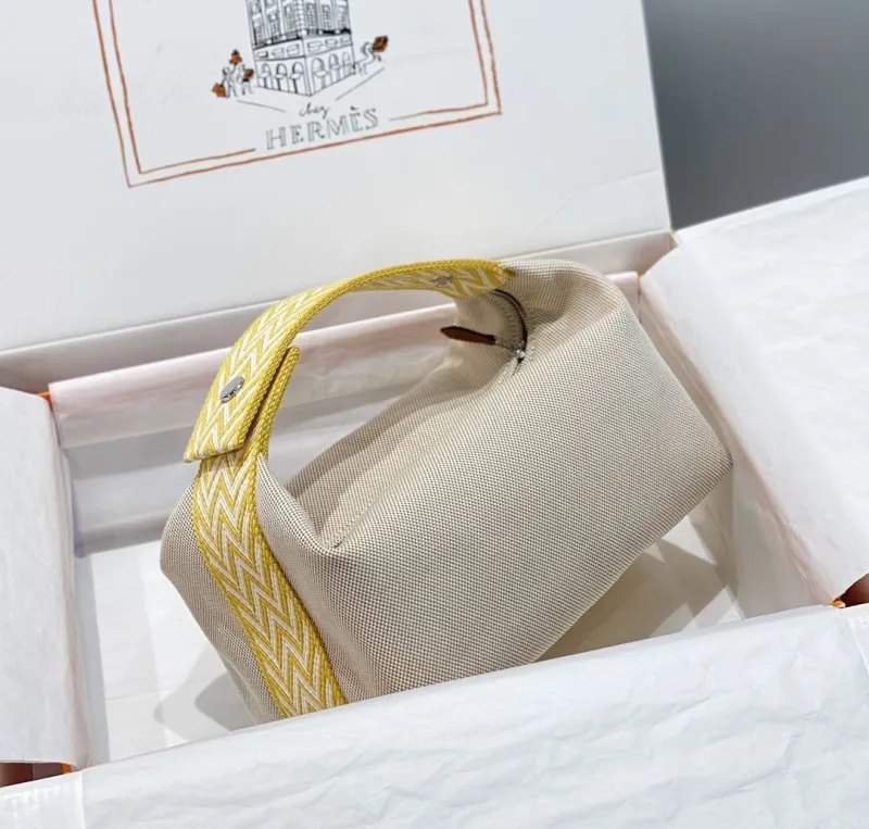 Alternative view of Hermes Beige Yellow Cosmetic Bag 62