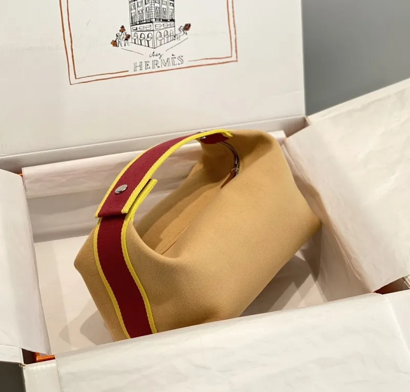 Alternative view of Hermes Beige Canvas Cosmetic Bag 63