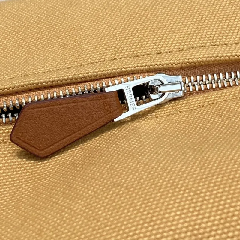 Hermes Beige Canvas Cosmetic Bag 63 - Image 7