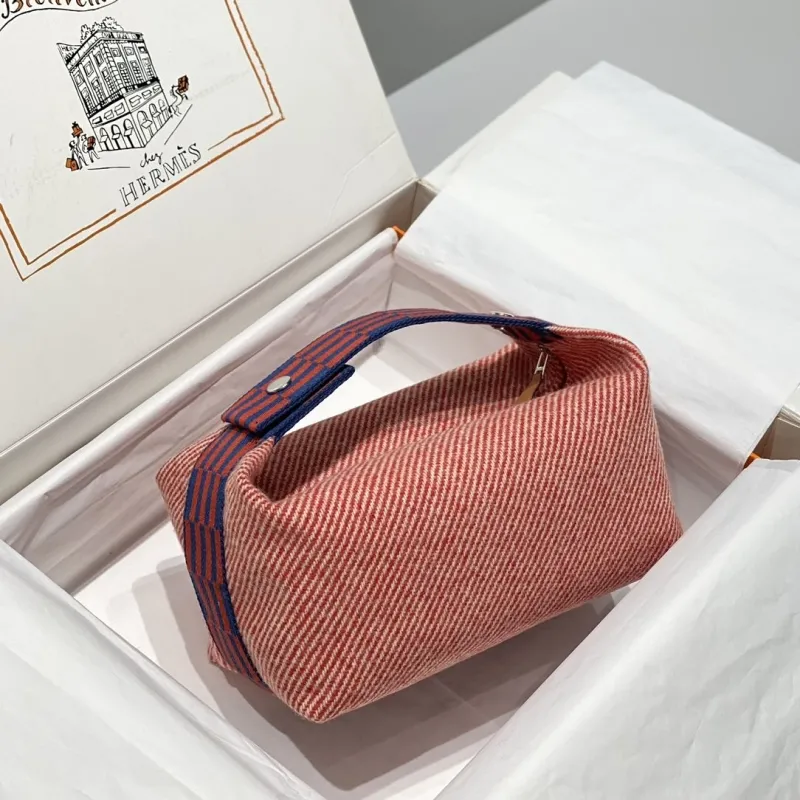 Alternative view of Hermes Red Blue Striped Cosmetic Bag