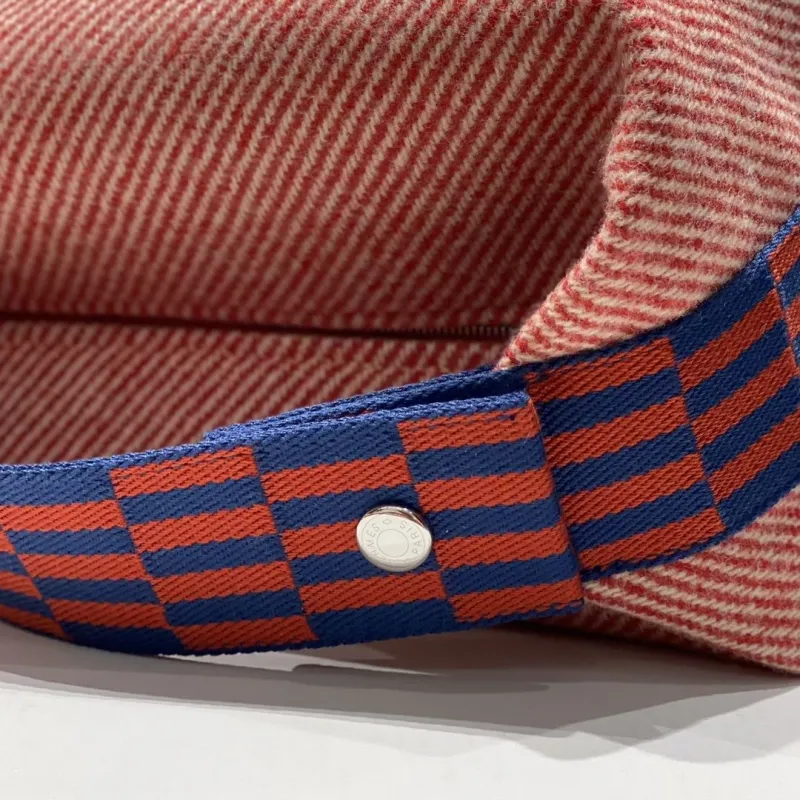 Hermes Red Blue Striped Cosmetic Bag - Image 6