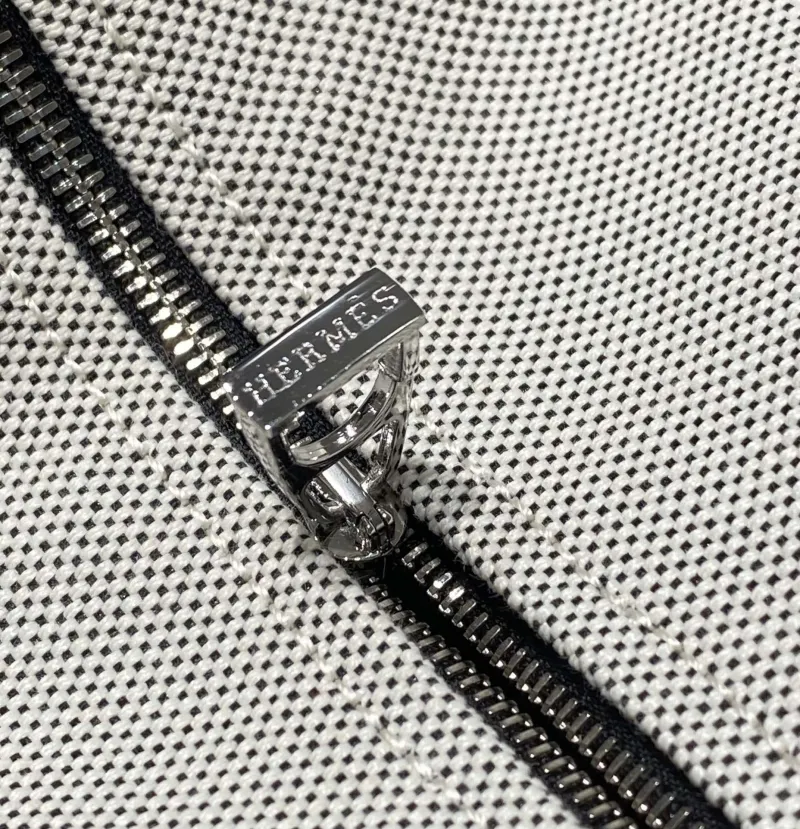 Hermes Gray Canvas Cosmetic Bag - Image 7