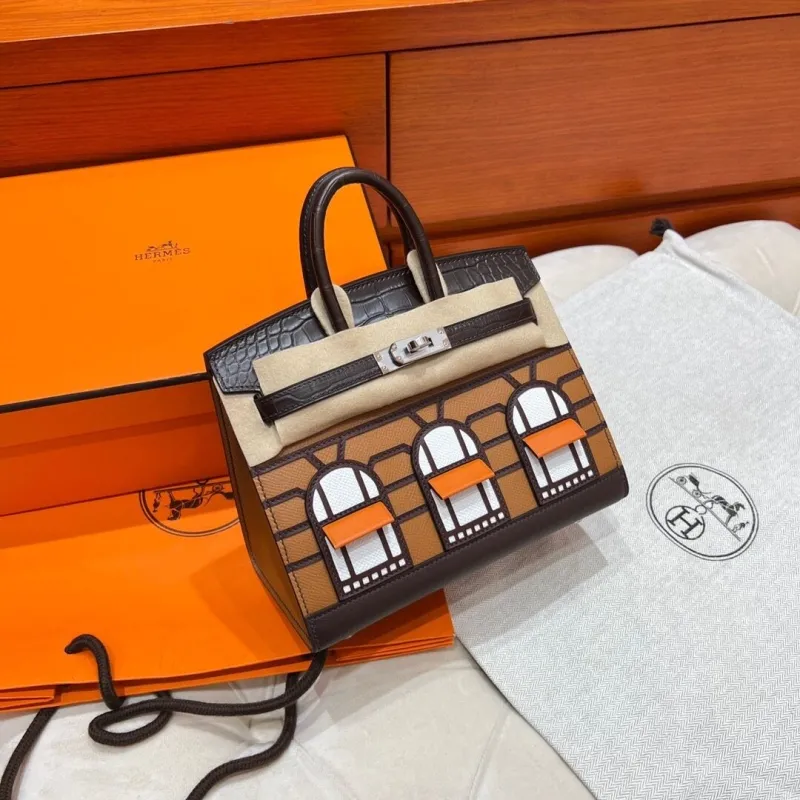 Hermes Faubourg Birkin Crocodile Leather Handbag - Image 4