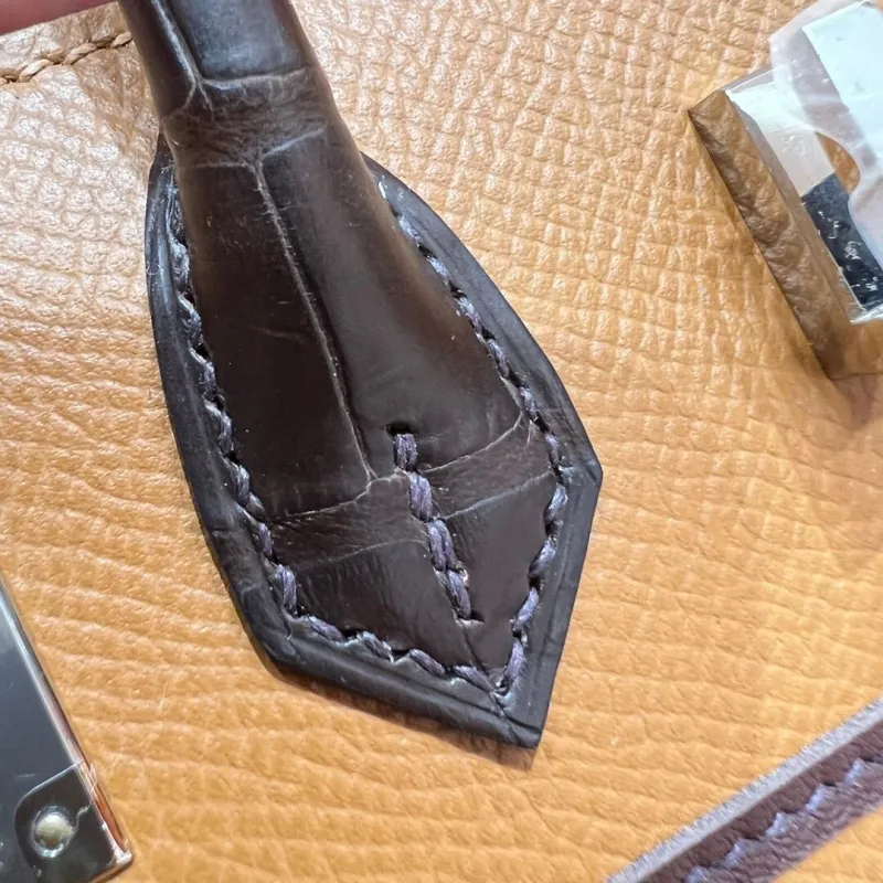 Hermes Faubourg Birkin Crocodile Leather Handbag - Image 6