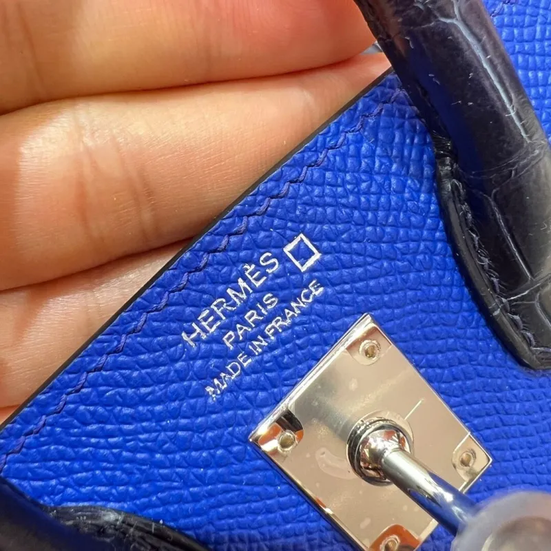 Hermes Faubourg Blue Leather Mini Handbag - Image 6