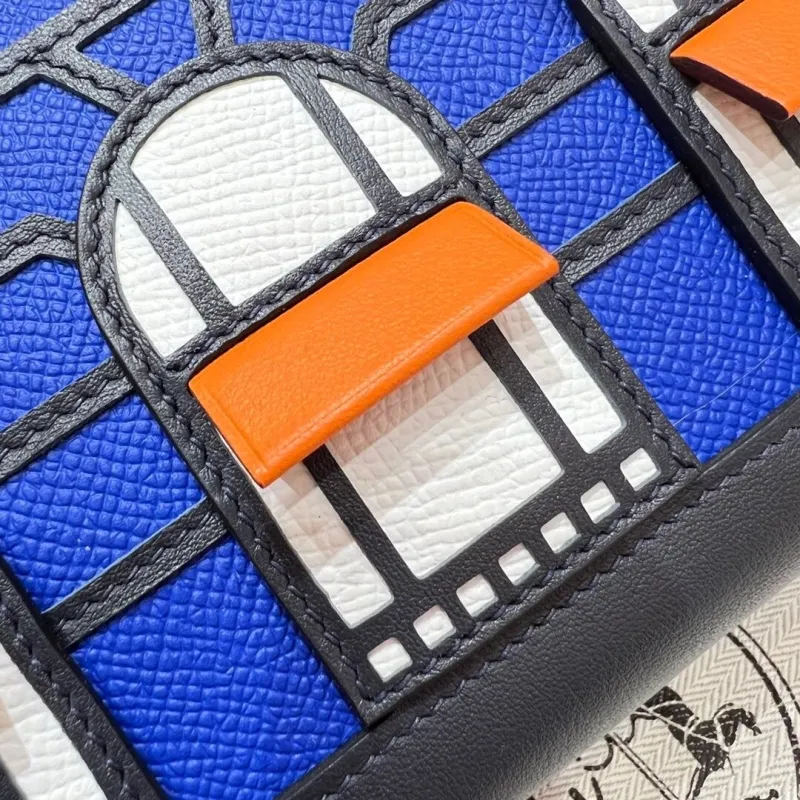 Hermes Faubourg Blue Leather Mini Handbag - Image 8