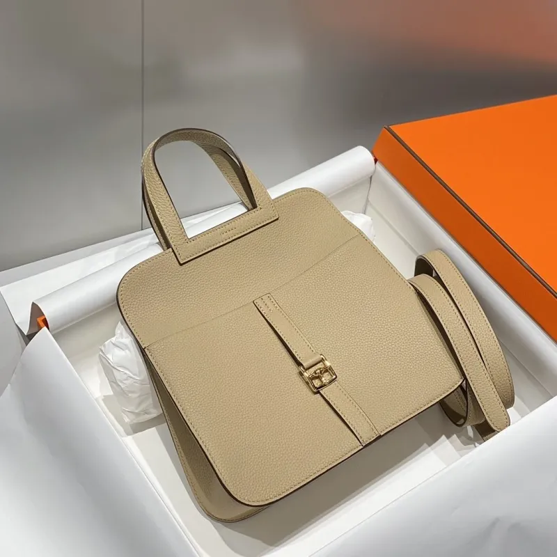Hermes Beige Halzan Leather Shoulder Bag - Image 4