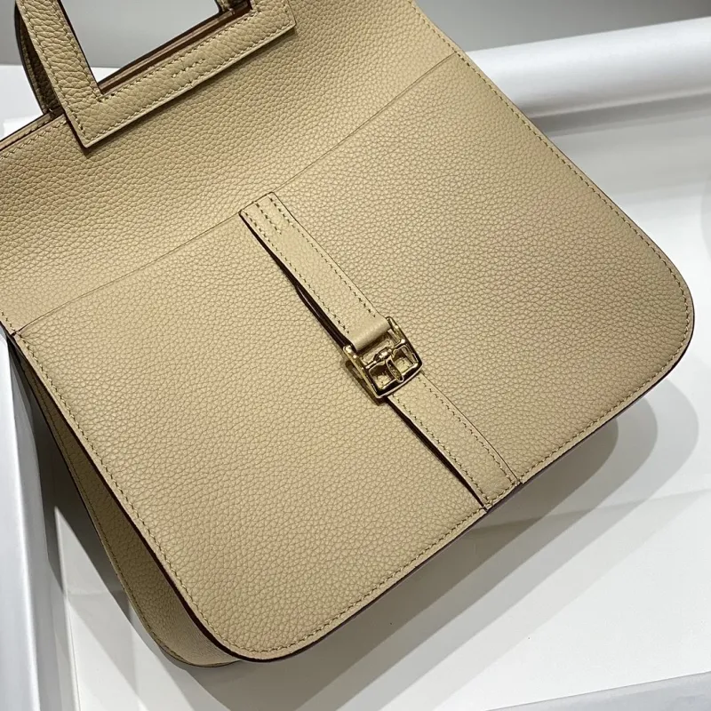 Hermes Beige Halzan Leather Shoulder Bag - Image 6