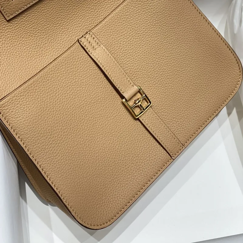 Hermes Halzan Tan Leather Handbag - Image 5