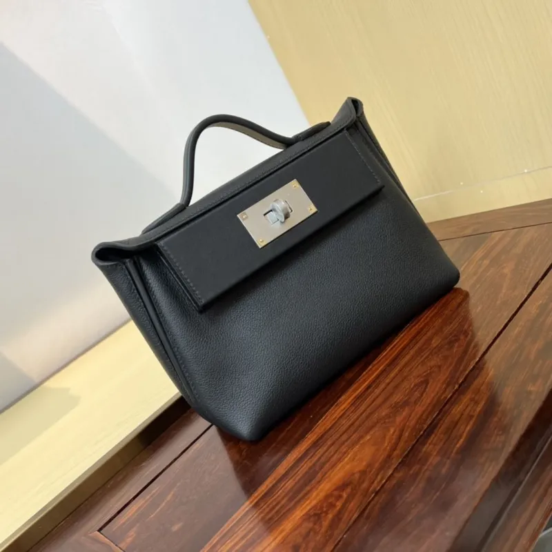 Hermes Black Kelly 2424 Mini Leather Handbag - Image 3