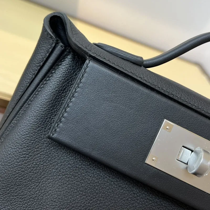 Hermes Black Kelly 2424 Mini Leather Handbag - Image 6