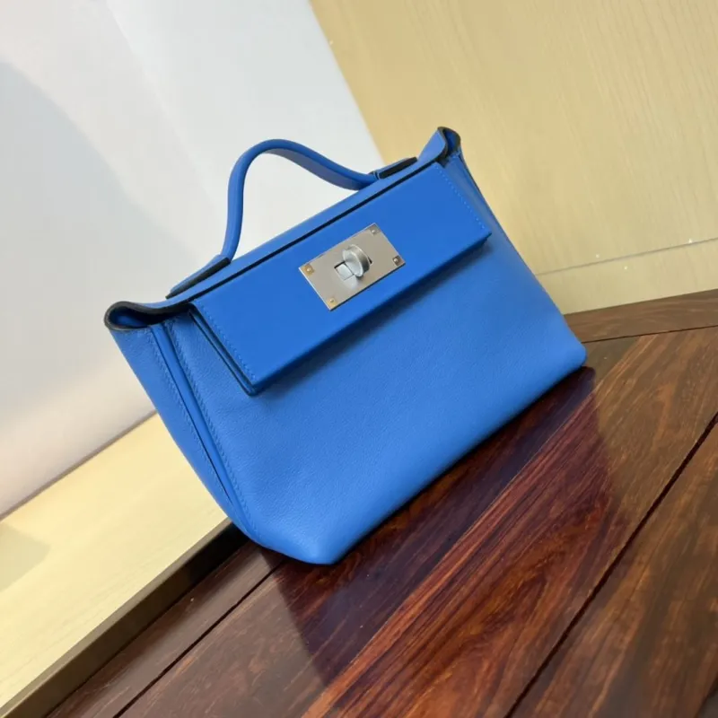 Hermes Blue Kelly 2424 Mini Handbag - Image 3