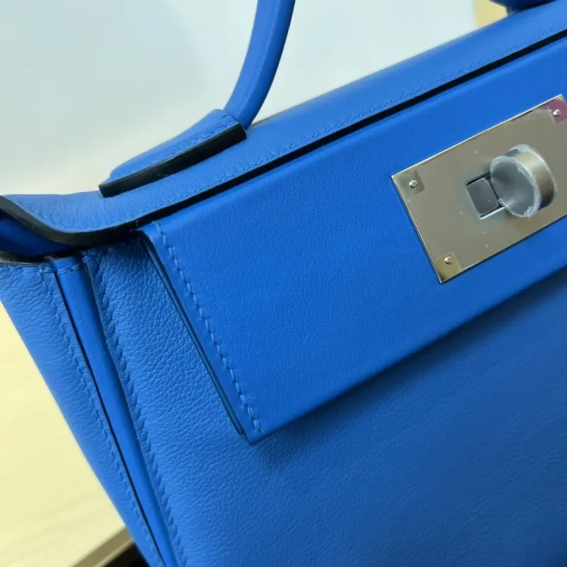 Hermes Blue Kelly 2424 Mini Handbag - Image 4