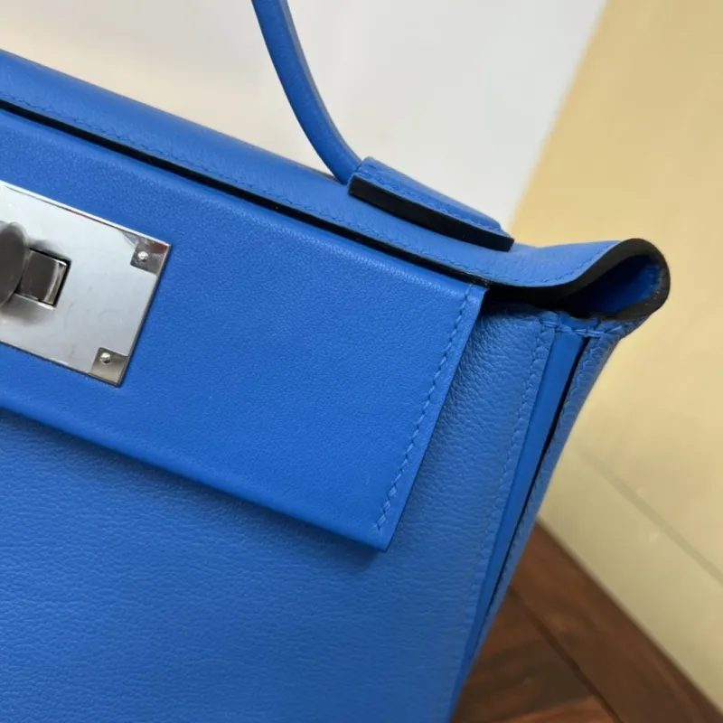Hermes Blue Kelly 2424 Mini Handbag - Image 5
