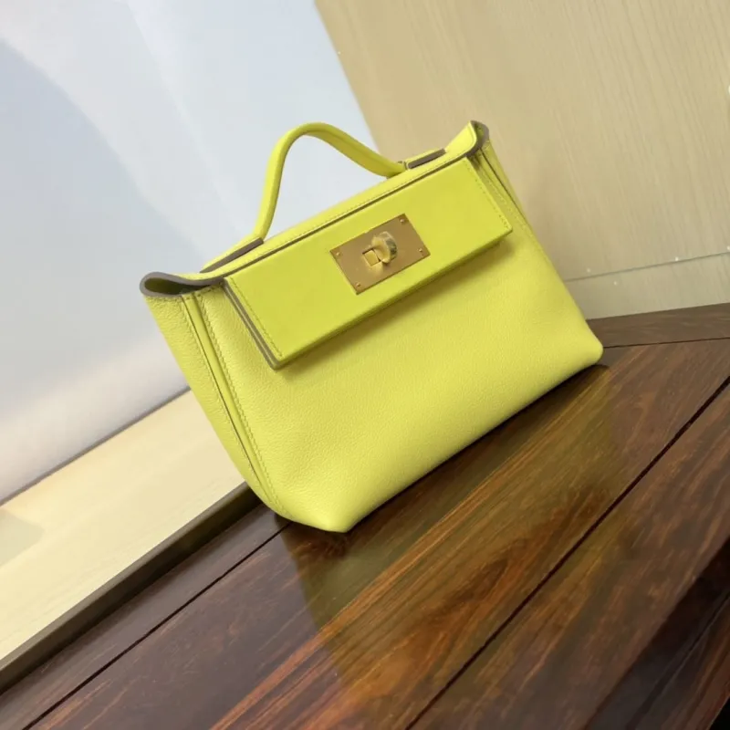 Hermes Kelly 2424 Mini Lemon Yellow Handbag - Image 3