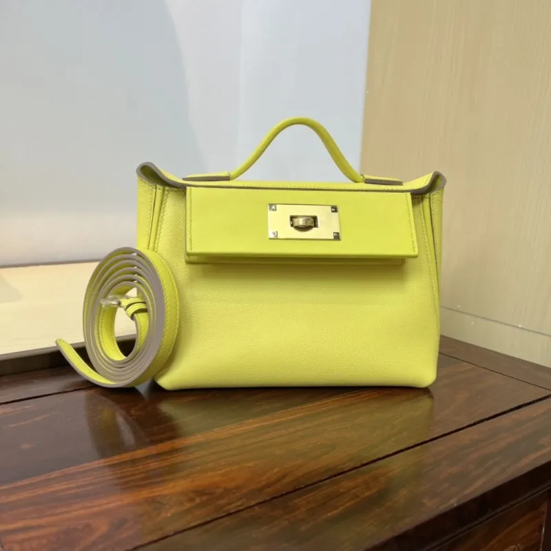 Hermes Kelly 2424 Mini Lemon Yellow Handbag - Image 7