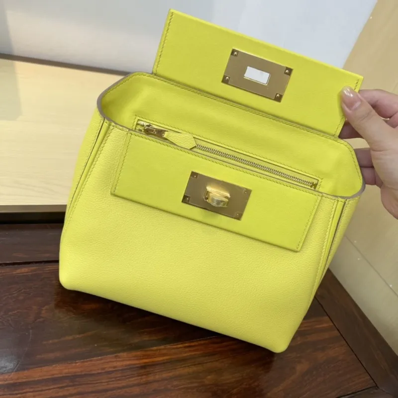 Hermes Kelly 2424 Mini Lemon Yellow Handbag - Image 8