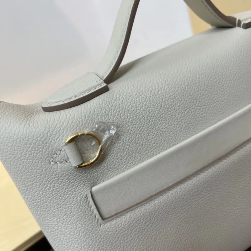 Hermes Kelly 2424 Mini Light Gray Leather Handbag - Image 6