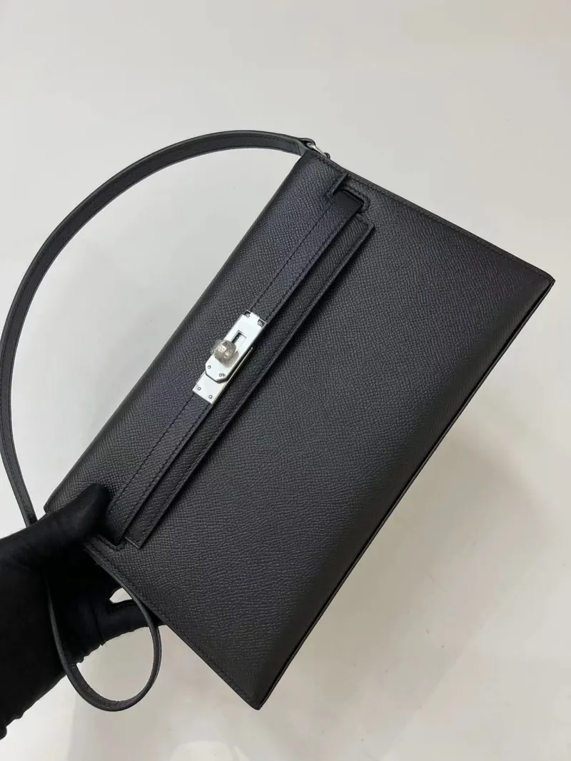 Hermes Kelly Black Shoulder Bag 55