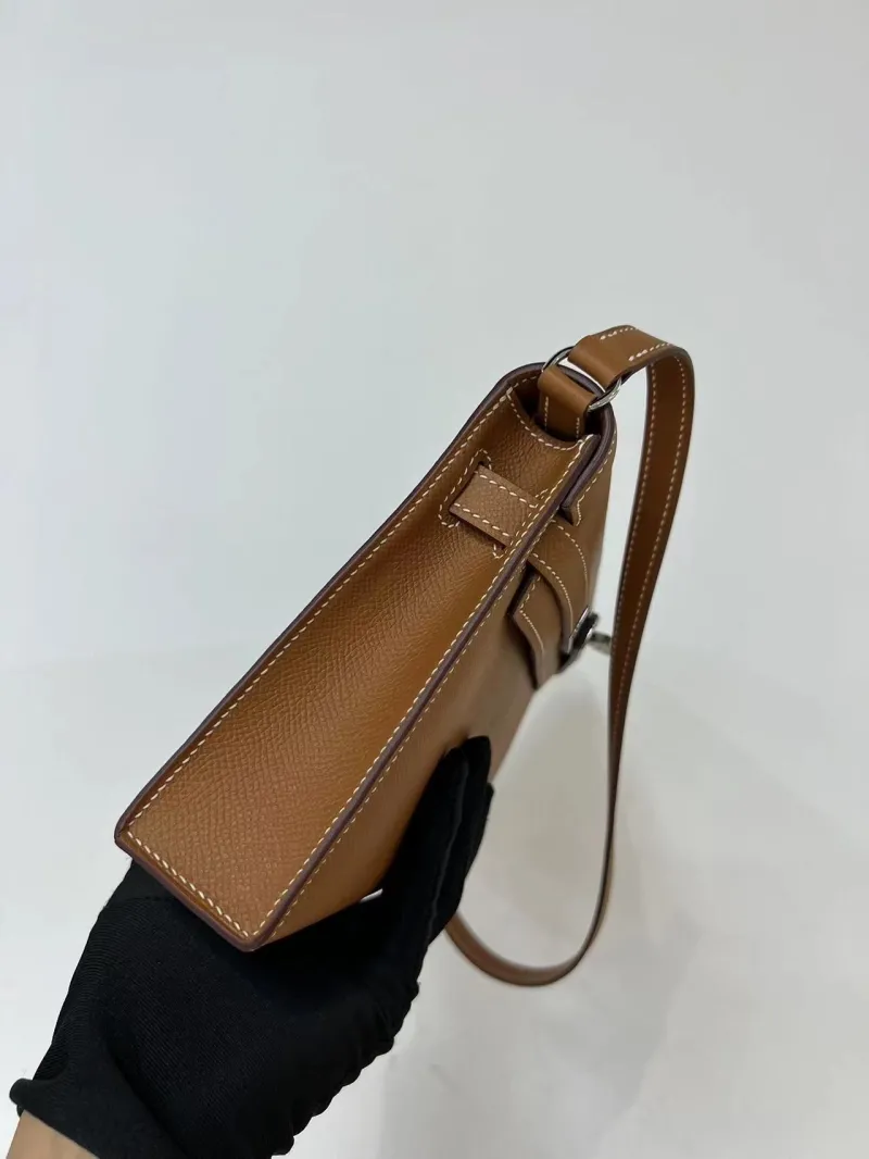 Alternative view of Hermes Brown Kelly Leather Shoulder Bag