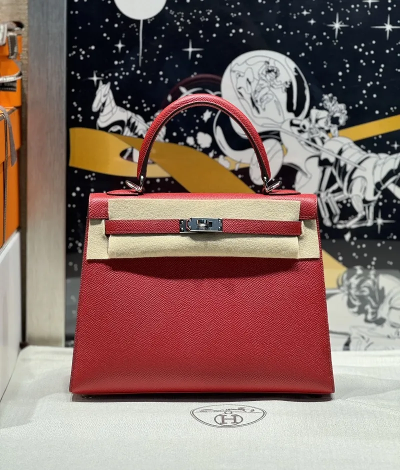 Hermes Red Kelly Handbag 59
