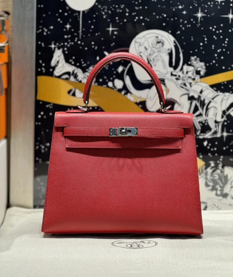 Hermes Red Kelly Handbag 59 - Image 4