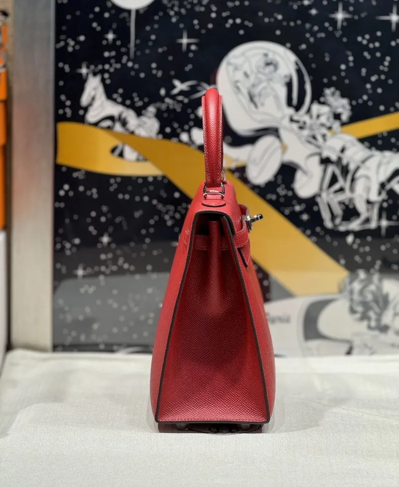 Hermes Red Kelly Handbag 59 - Image 5