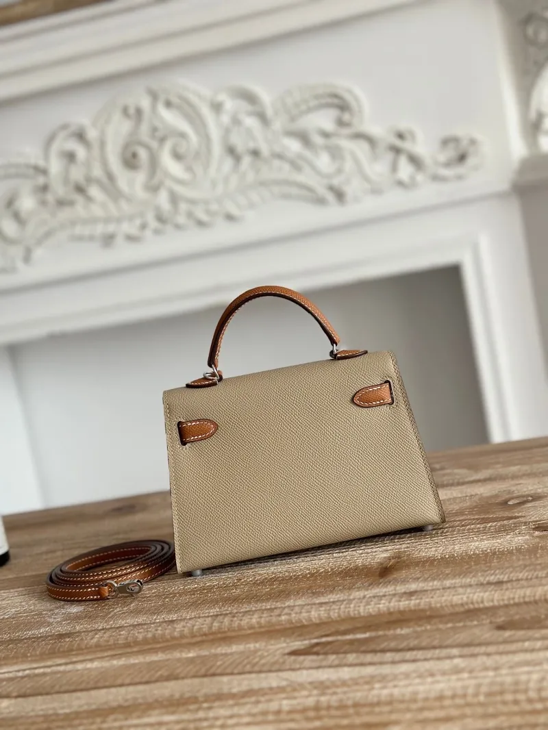 Alternative view of Hermes Mini Kelly Crossbody Bag Taupe Brown 123