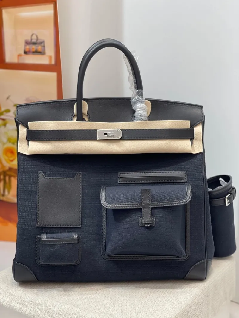 Hermes Navy Black Kelly Tote Bag 128