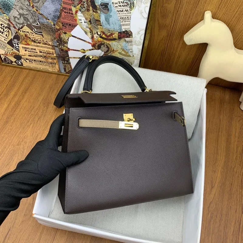 Hermes Kelly Dark Brown Leather Handbag - Image 5